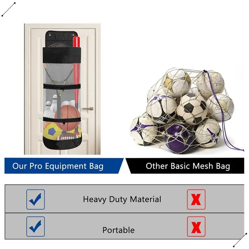 

Hanging Organizer Over The Door Hanging Sports Equipment And Ball Storage, Garage Sports Equipment Organizer