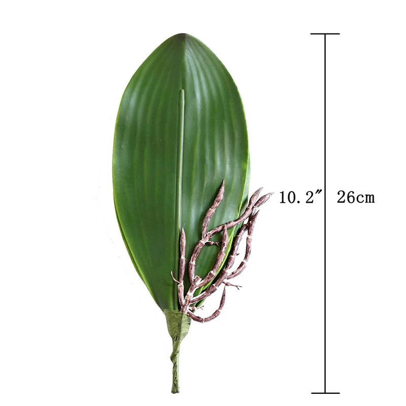 1 قطعة كبيرة الحجم الاصطناعي الأخضر فالاينوبسيس محاكاة العثة الأوركيد ورقة اللاتكس الحقيقي اللمس النباتات الخضراء 5 بتلات لحديقة الزهور