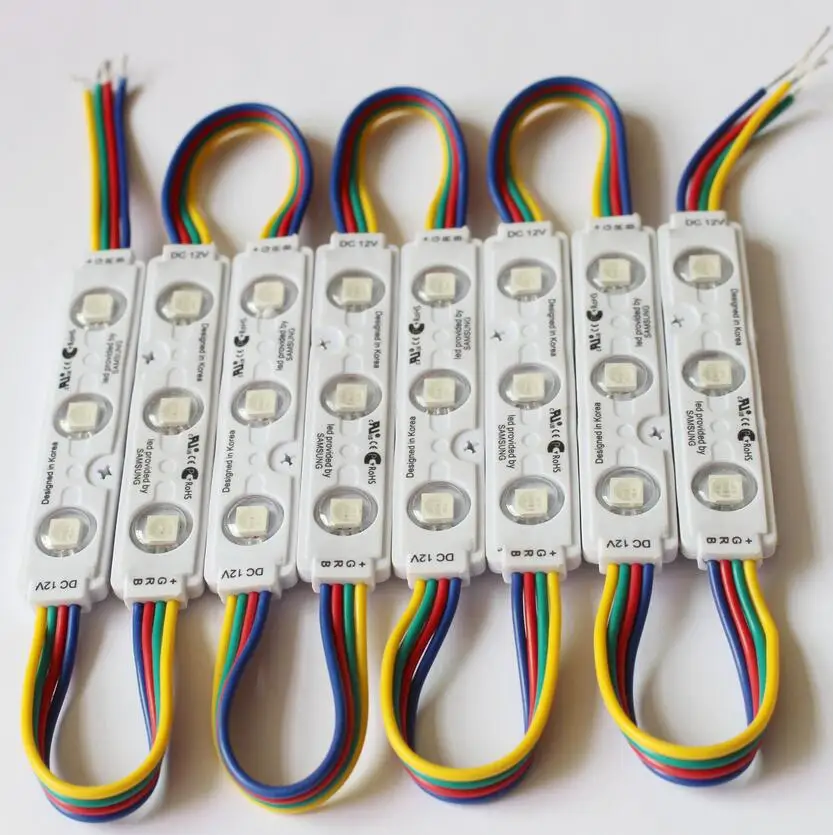 RGB LED Light Module SMD 5050 Waterproof LED back light module for Sign Letter RGB DC12V 3 led IP65 75mm X 13mm aluminum PCB