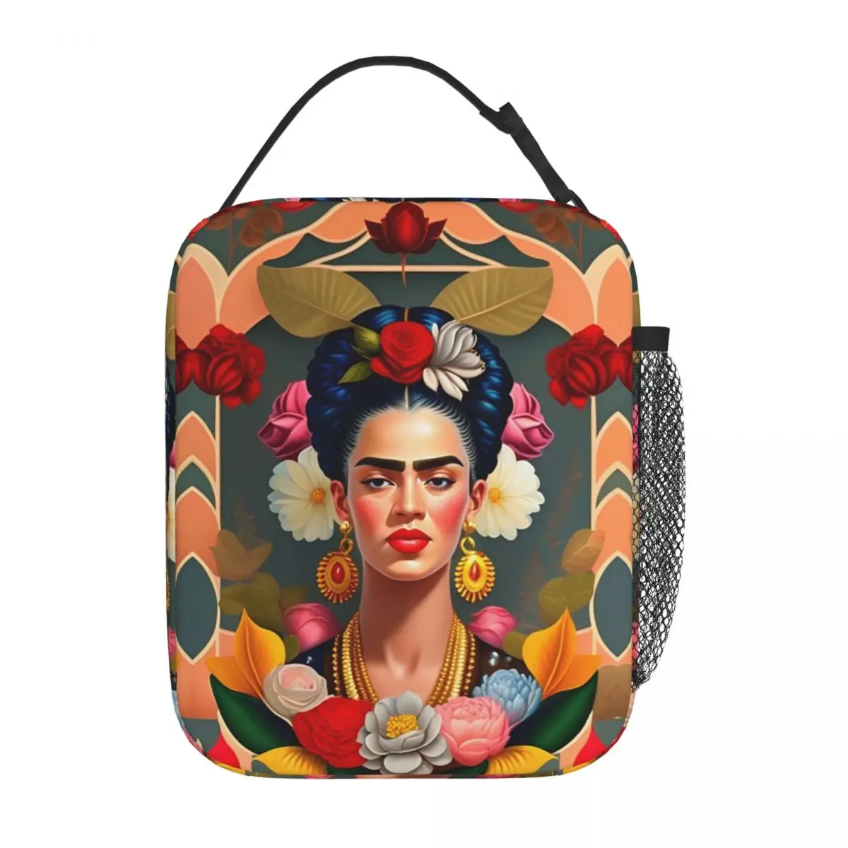 Art F-Frida K-Kahloes Insulated Lunch Bag Portable Meal Container Cooler Bag Tote Lunch Box Office Picnic Food Bag