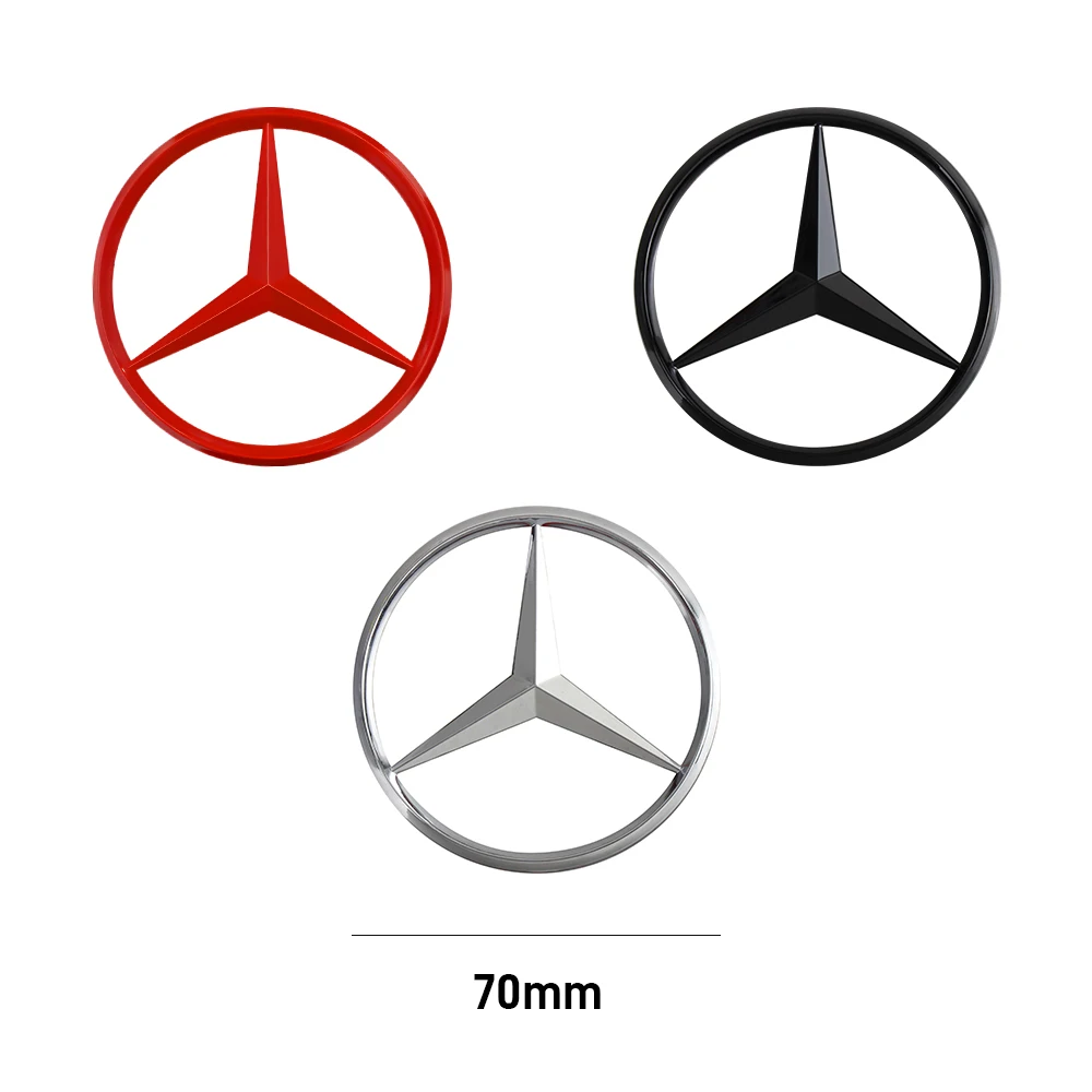 3D ABS Car 70mm Engine Badge Hood Emblem Sticker for Mercedes Benz AMG A B C D M S R G Class GLK GLA CLA GLB GLC W108 Decoration