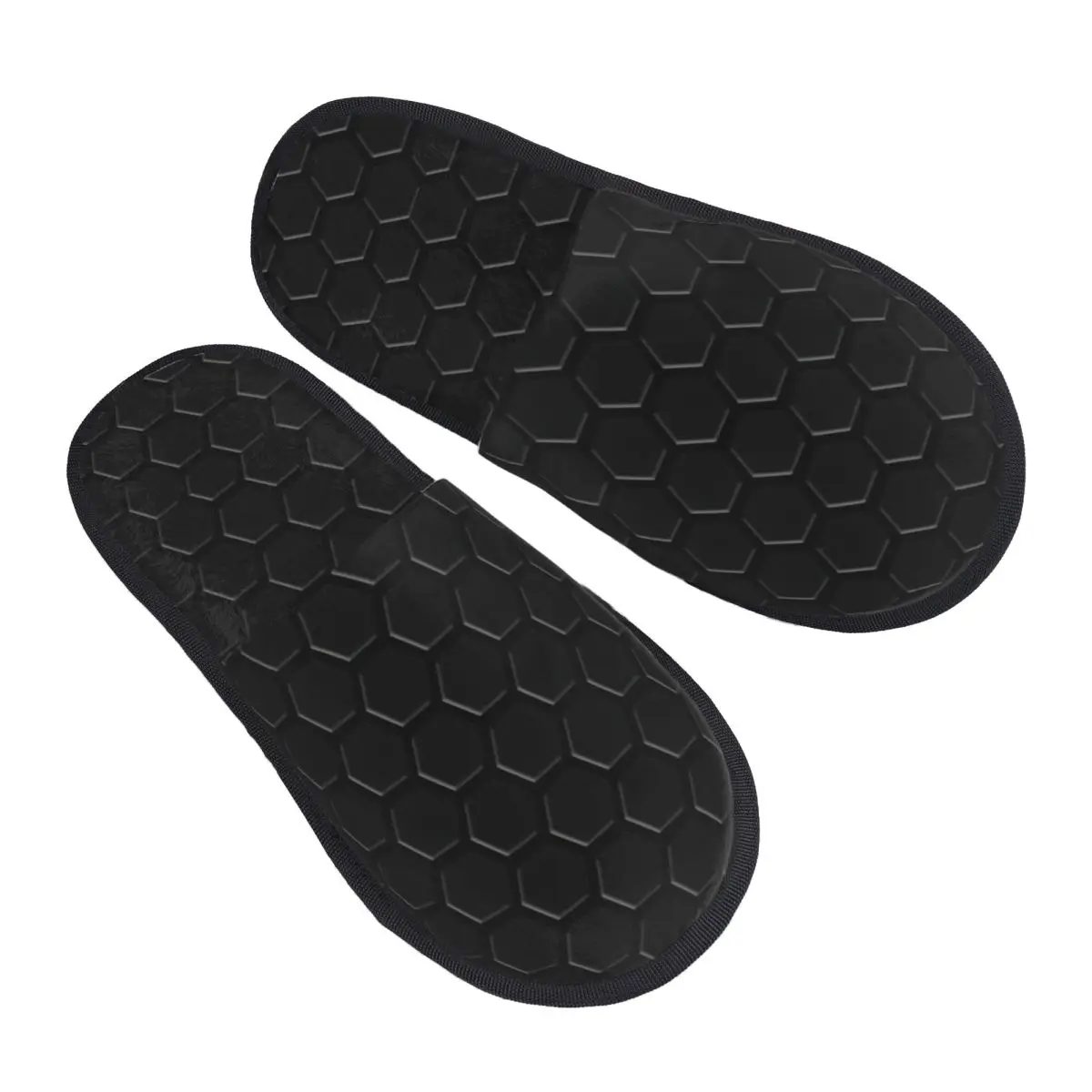 

Hexagon Black Golf Pattern House Slippers Soft Warm Memory Foam Fluffy Slipper Custom Print Women Indoor Outdoor Shoes