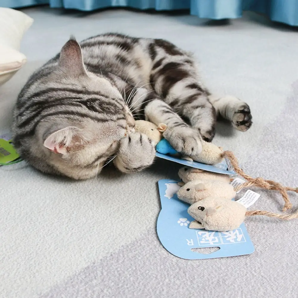 Durable Mice for Cat Kitten Training for Indoor Catnip Teeth Cleaning Tool Cat Toys Pet Product Interactive Cat Toy