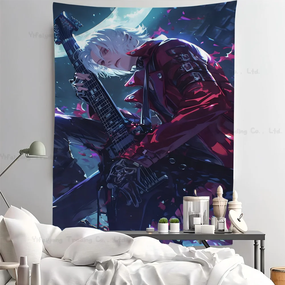 D-Devil May Cry-S Hanging Bohemian Tapestry Hanging Tarot Hippie Wall Rugs Dorm Wall Hanging Home Decor