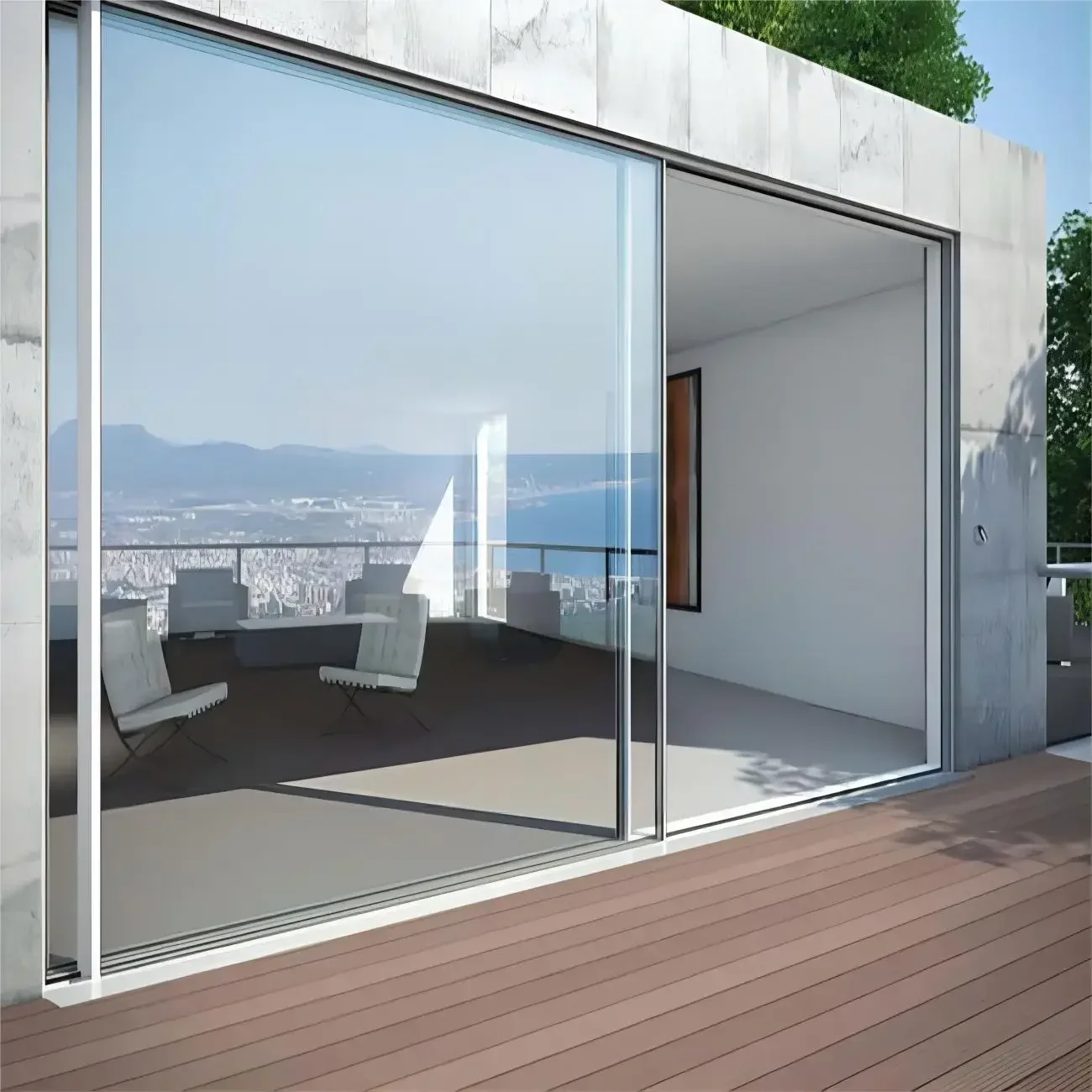 

Custom Color and Size Modern Sleek Minimalist Project Modern Aluminum Alloy Profile Hallway Door Steel Sliding Door