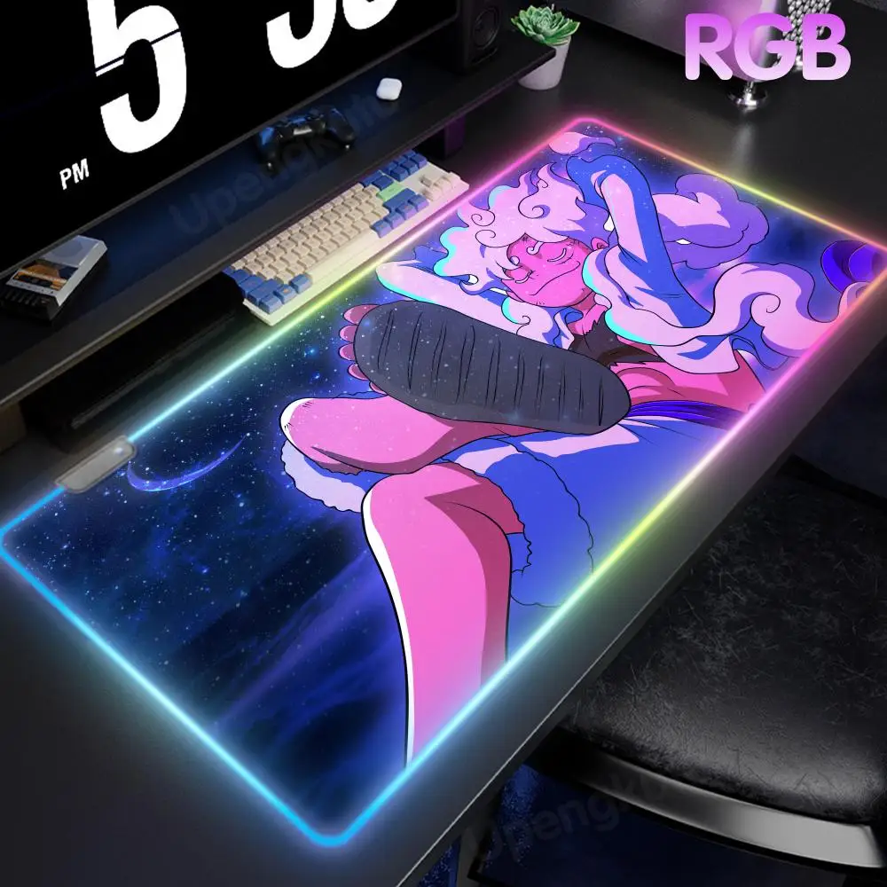 O_one P_piece High-end E-sports Mouse Pad Mouse Pad RGB Mouse Pad LED Pc Large Student Writing Pad Gamer Luminous Desk Mat