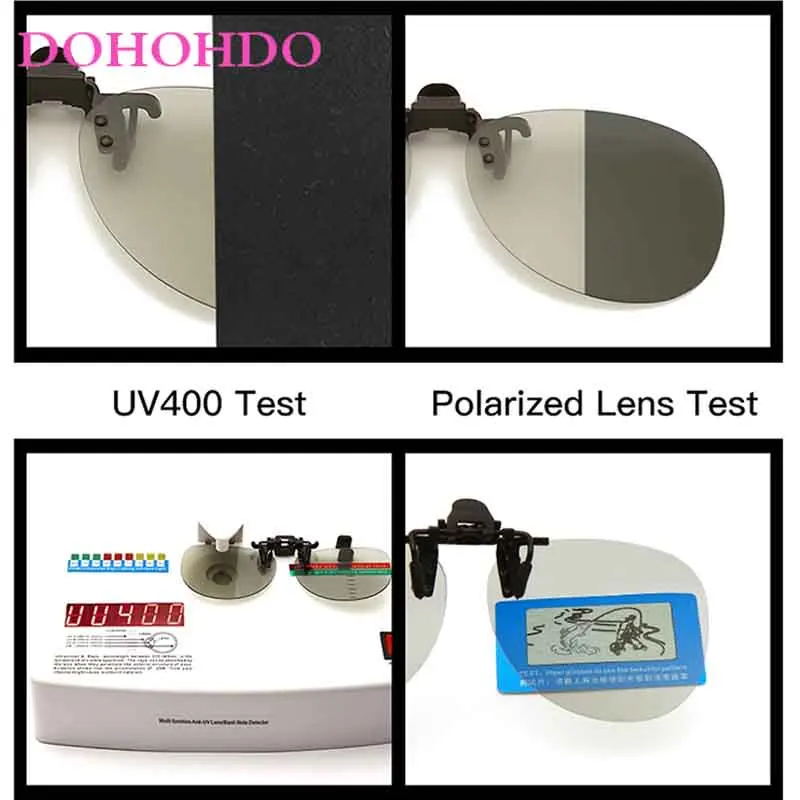 DOHOHDO 2022 Polarized Photochromic Flip Up Pilot Lens Driving Night Vision Glasses UV400 Clip On Sunglasses Lenses Anti Glare