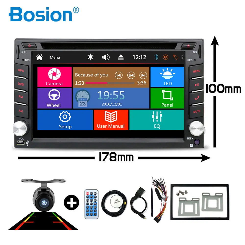 Double 2 Din Car Radio GPS Navigation Autoradio With Buttons Bluetooth 5.0 Mirror Link USB FM AM Free Camera SWC