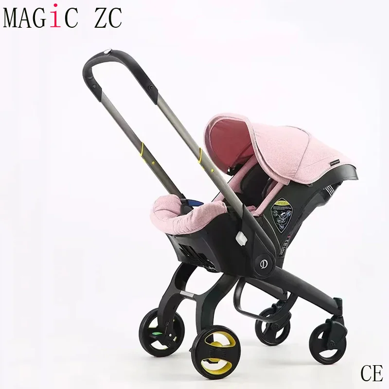 4 in 1 Stroller Baby Stroller 4 in 1 Stroller Baby Car One-hand Fold Lightweight Multi-function Travel Pram Simple Mom Shop Cart