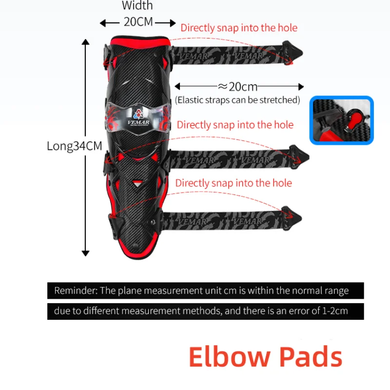 Motorcycle Elbow Pads VEMAR E-18H Motocross Small Kneepad Off-Road Racing Knee Brace Safety Protection Guards Protective Gear