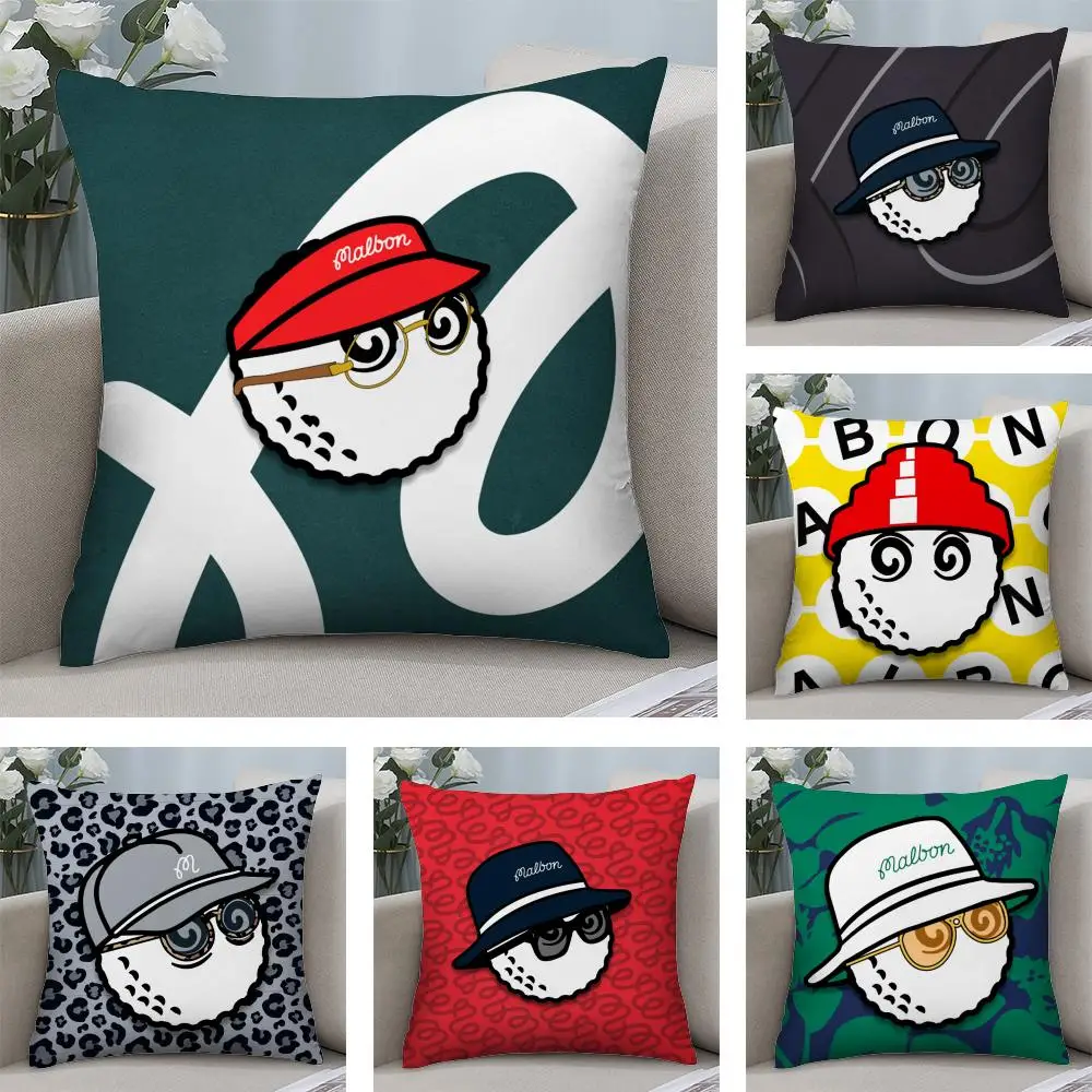 Housse de coussin m-malbon g-golf, tissu en peluche doux, imprimé Double face, pour canapé, toutes saisons, décoration d'intérieur, cadeau
