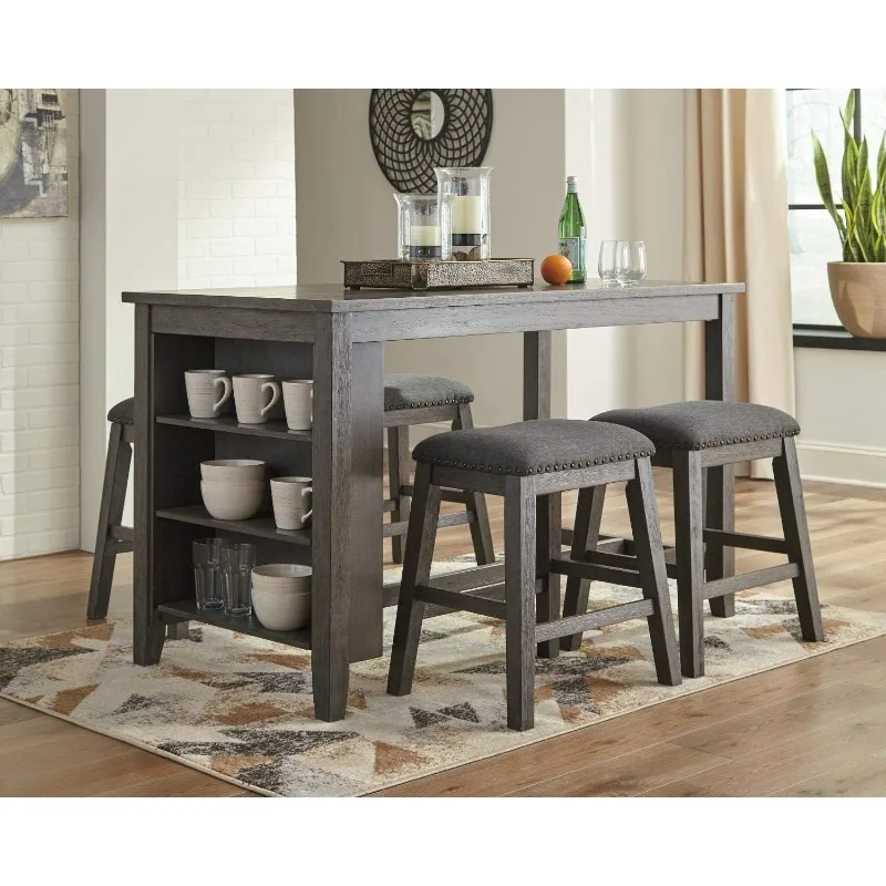 Tabouret de bar rustique 24.4 ", 2 pièces, gris