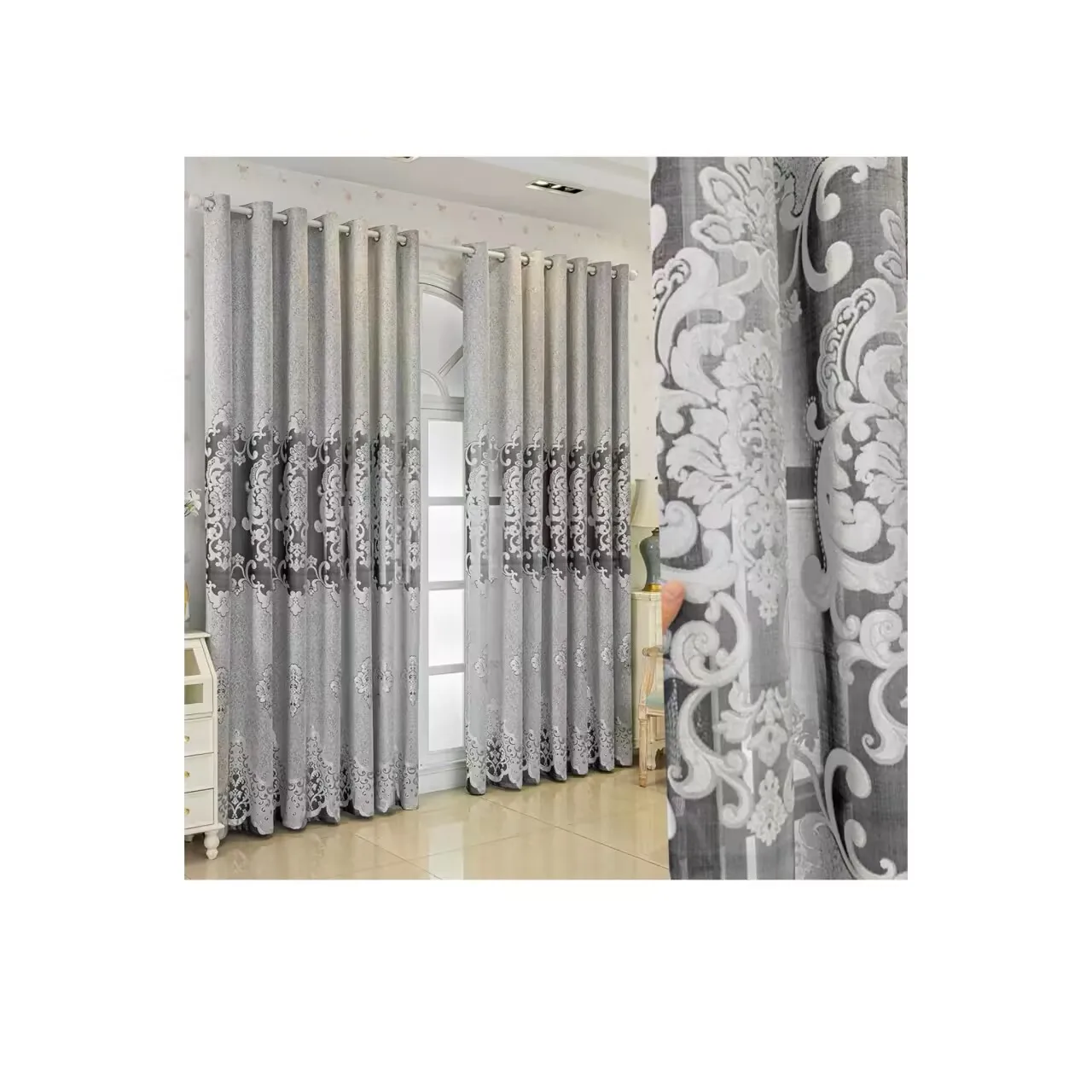 Europese stijl verduisteringsgordijnen, jacquard geborduurd chenille gordijn, luxe thermische isolatie zonneschermgordijnen voor woondecoratie - afbeelding 2