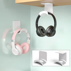 Universal Headphone Stand No Punching Plastic Wall Mount Hanger Under Desk Headset Rack Holder Support for Gaming Earphone