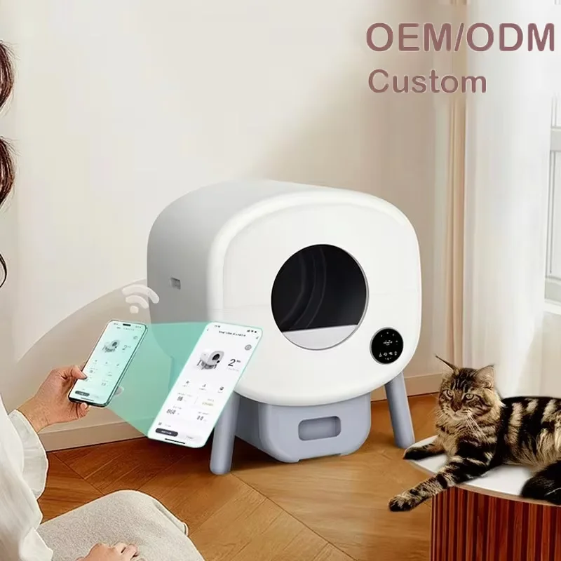 Intelligent APP control automatic cat  box, self-cleaning electronic pet toilet, easy cleaning function, cat  box