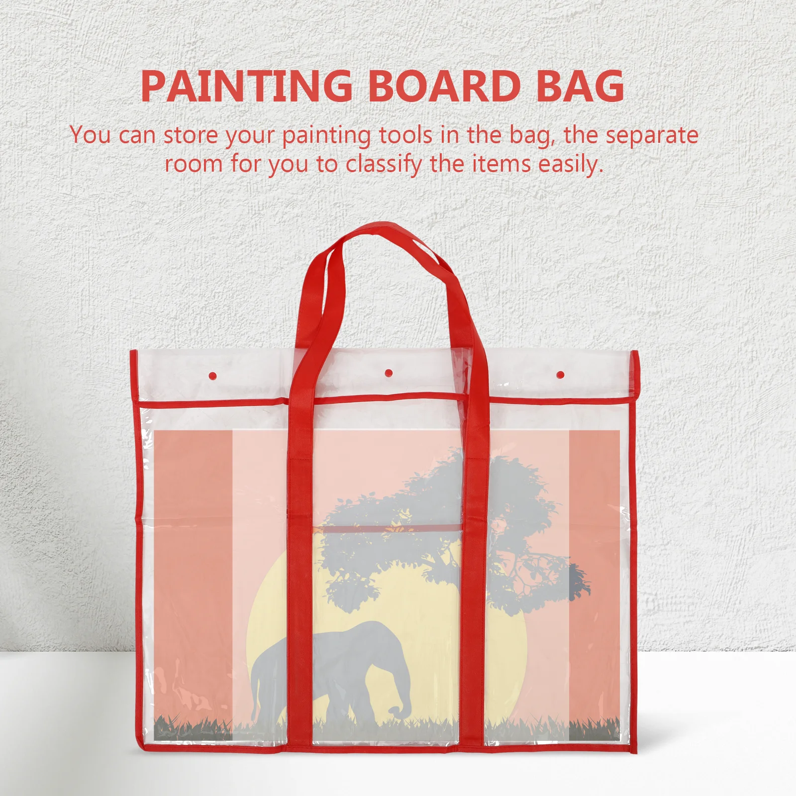 واسعة شفافة لوحة الرسم الناقل البلاستيك اللوحة حقيبة المفاجئة زر المنظم للوازم الفنية أداة الرسم المحمولة