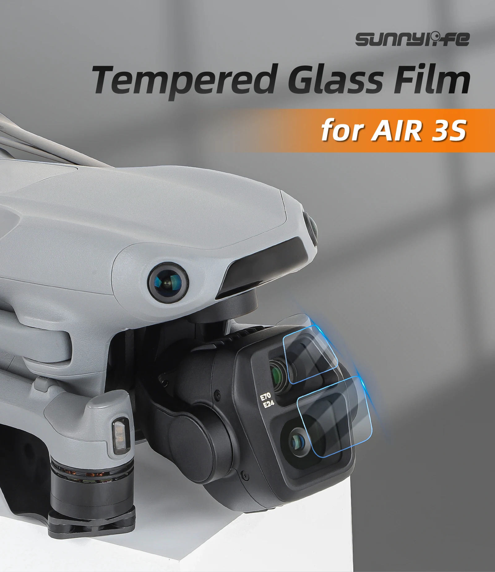 For DJI Air 3S Tempered Lens Film 9H HD Anti-scrach Dustproof Screen Protector Film For DJI Air 3S Drone Accessories