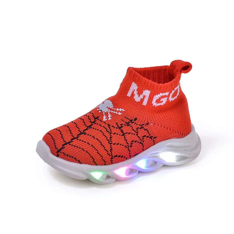 Children\'s Sneakers Lightweight Children Boys Led Lighted Shoes Soft Bottom Breathable Kids Luminous Shoes Glowing Sneakers