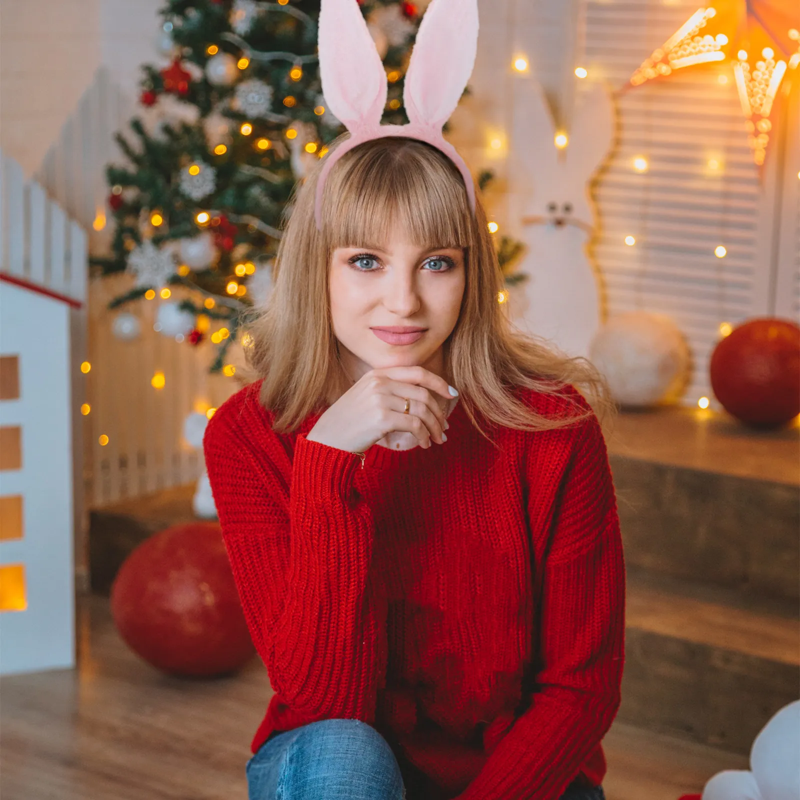 

Rabbit Ears Hairbands Pink White Comfortable Bunny Headband Kids Teens Adults Holiday Party Hair Accessory Ears Hairbands