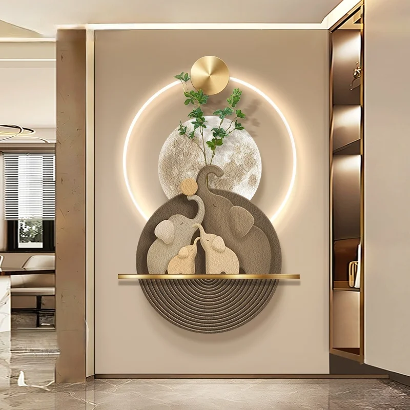 Luminous Elephant Home Sandstone High end Decorative Painting Living Room Corridor Corridor Hanging Painting