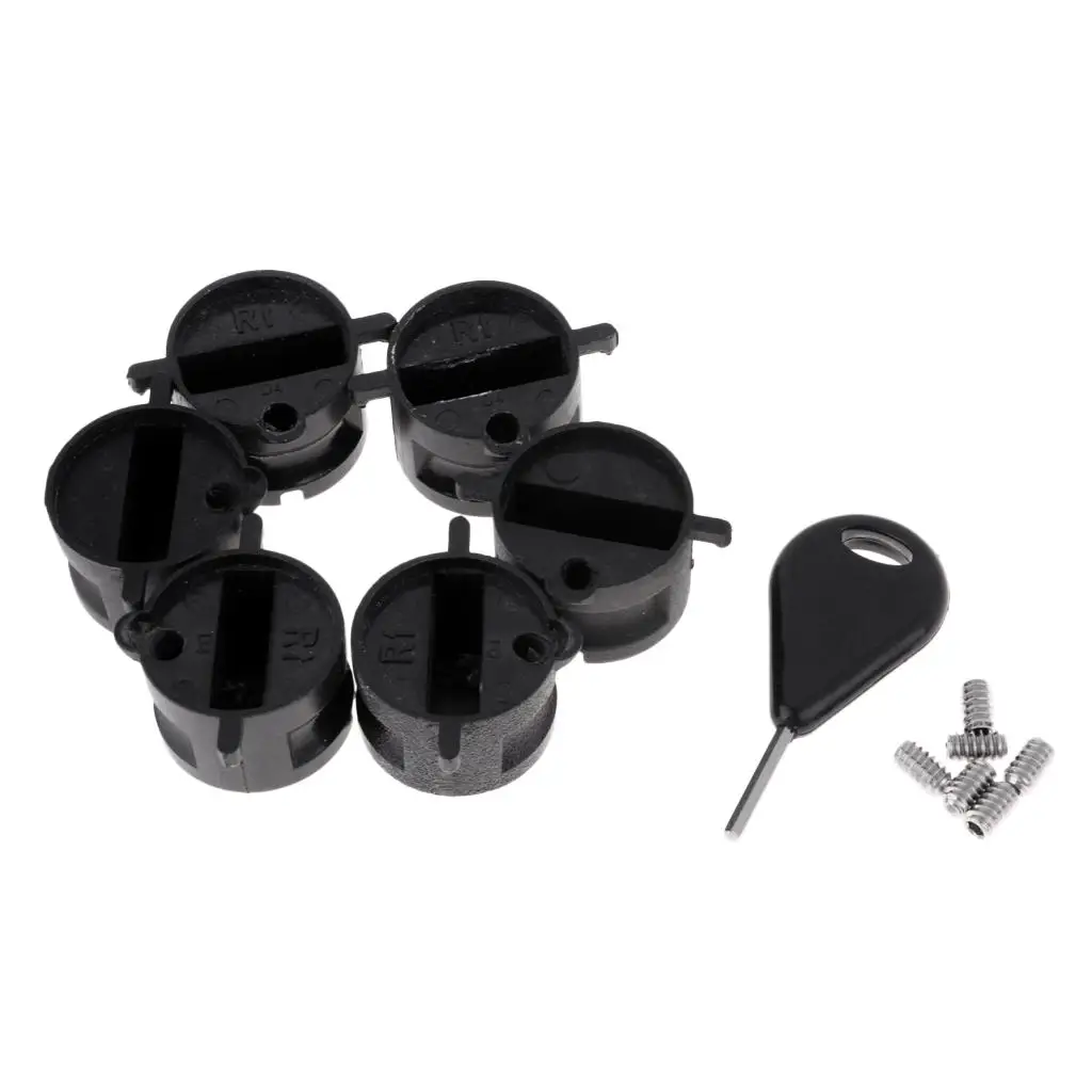 6Pc Surf Plug with Grub Screws For Surfboard Fin Box with a Fin Key