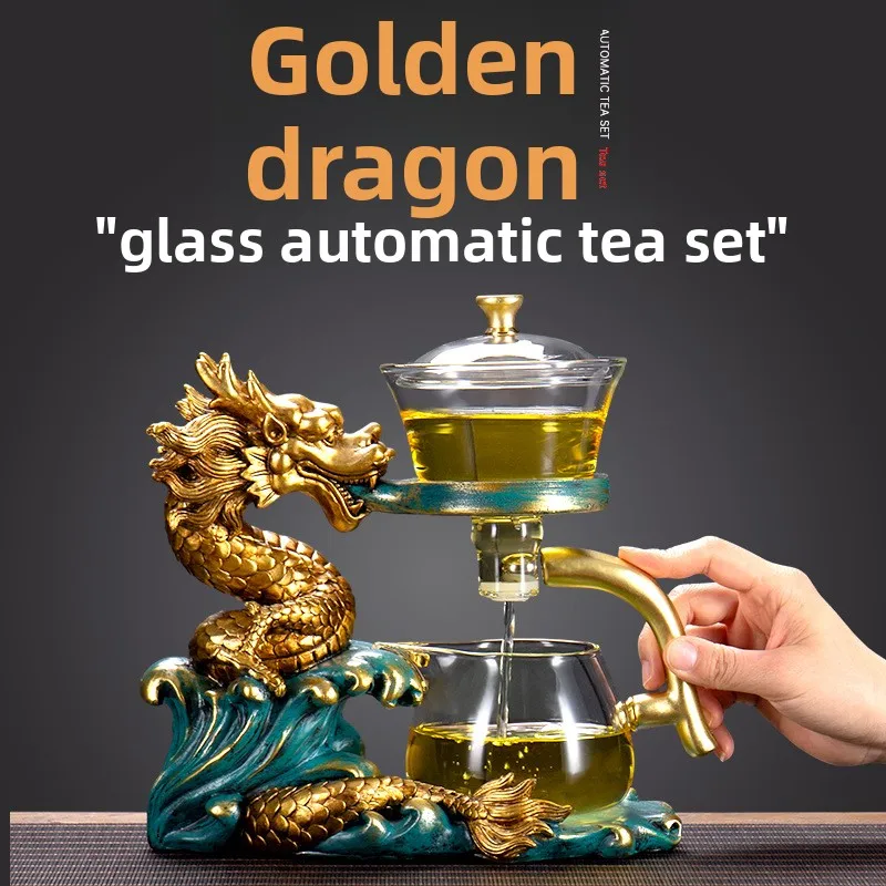 Heat Resistant Glass Tea Set Magnetic Self Brewing Teapot Office Home Gift