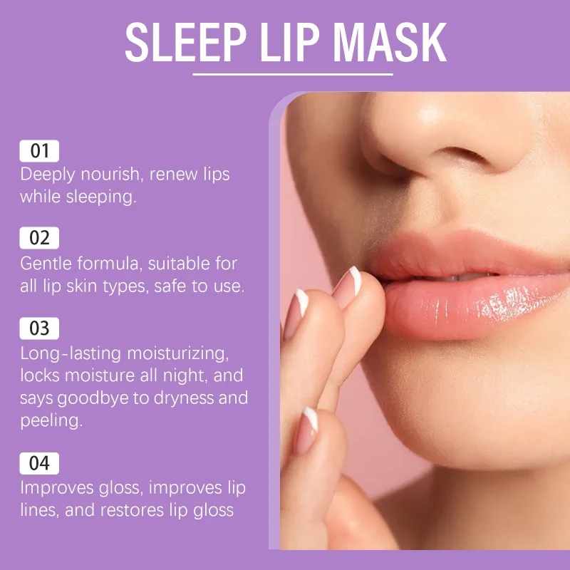 Grape Sleeping Lip Mask Mild Nourishing Lip Color Brightening Moisturizing Hydrating Remove Dead Skin Lip Mask Care Product