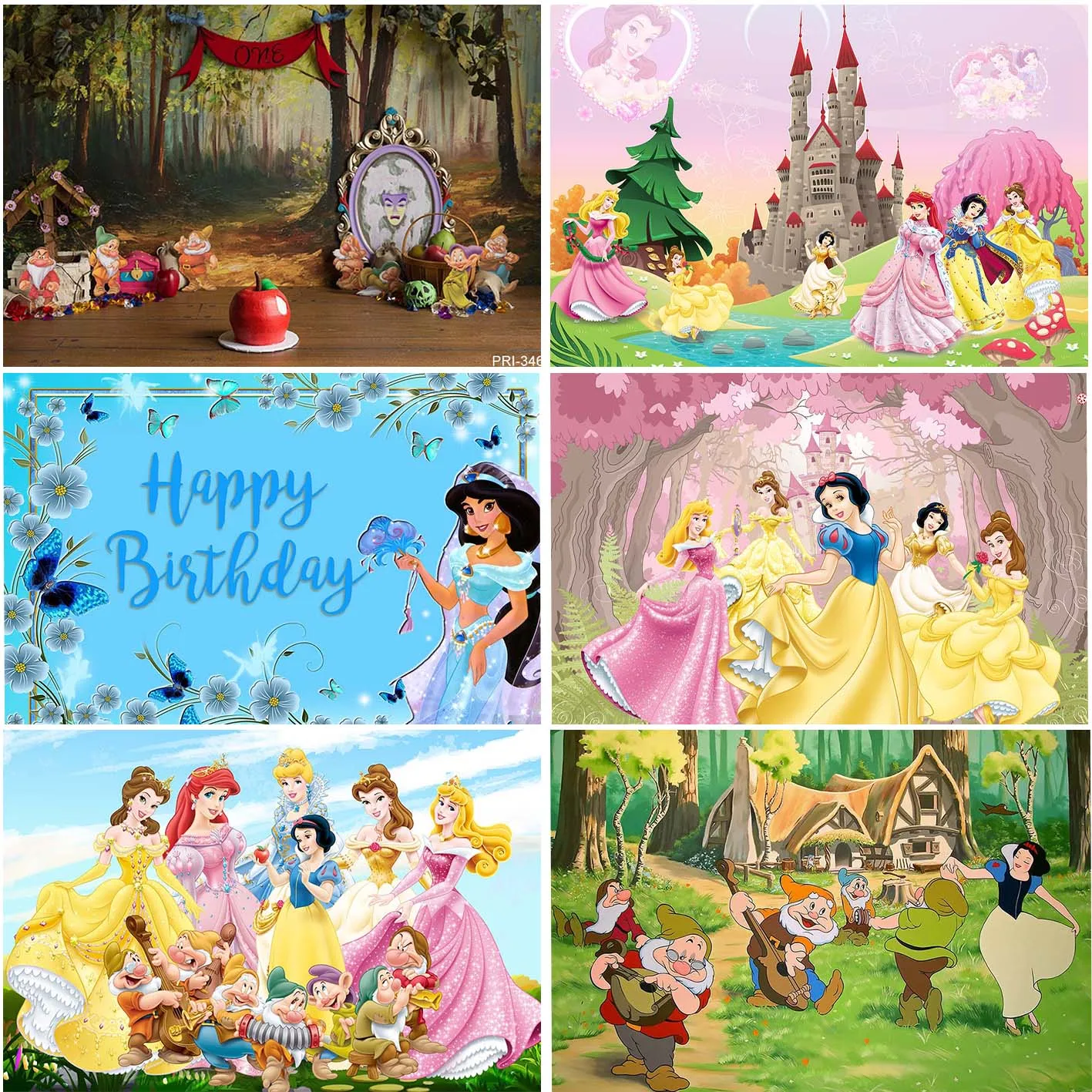 Fondali Disney bambini ragazze festa di compleanno decorazione personalizzata Baby Shower forniture sfondi Banner neonato Studio fotografia