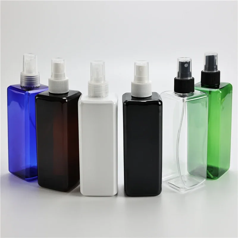 

300ML X 20 Square Spray Bottle Cosmetic Empty Container Plastic Water Mist Perfume Bottle Atomizer Skin Care Essential Oil Tools