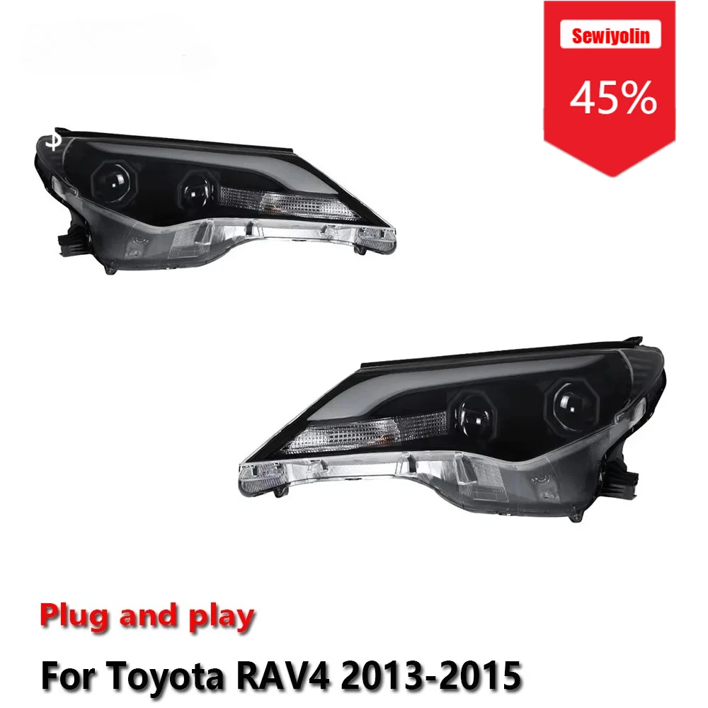

Автомобильные светодиодные фары Sewiyolin в сборе для Toyota RAV4 2013-2015, противотуманные фары DRL, стоп-сигнал поворота, лампа Plug and Play