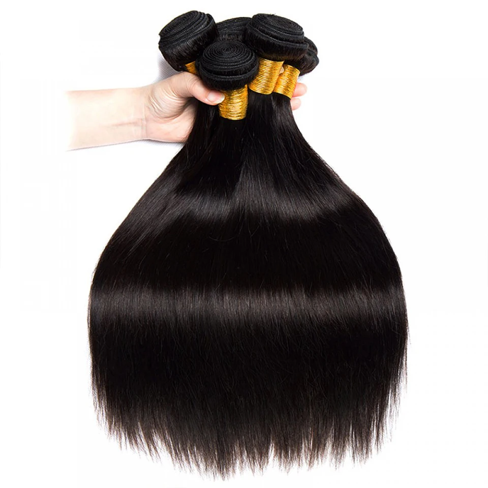 Beaufox Brazilian Hair Weave Bundels Steil Menselijk Haar Bundels Extensie Natural/Jet Black Remy 1/3/4 Pc Haar Bundels 8-30 In