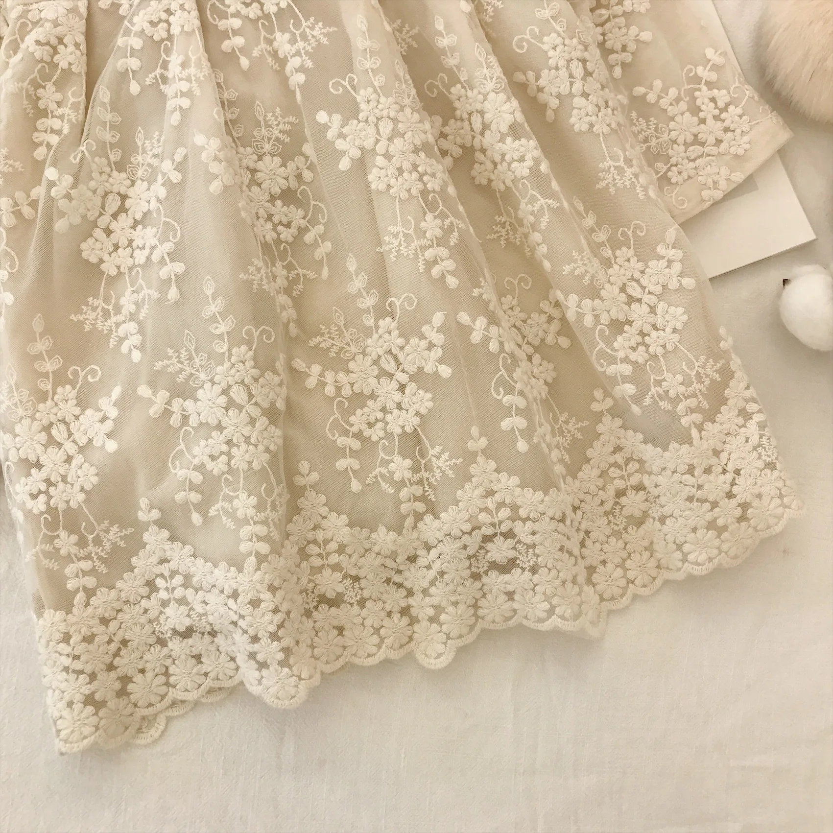 Girls Lace Dress Autumn 2019 New Korean Girls Long-sleeved Over Embroidery Princess Dress Girls Winter Dress