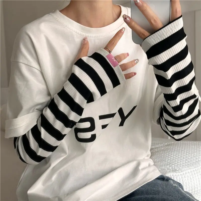 Loose Striped UV Protection Arm Sleeves Summer Ice Sleeves for Driving Cycling Fashion Decorative Sun Protection Arm Covers image 4