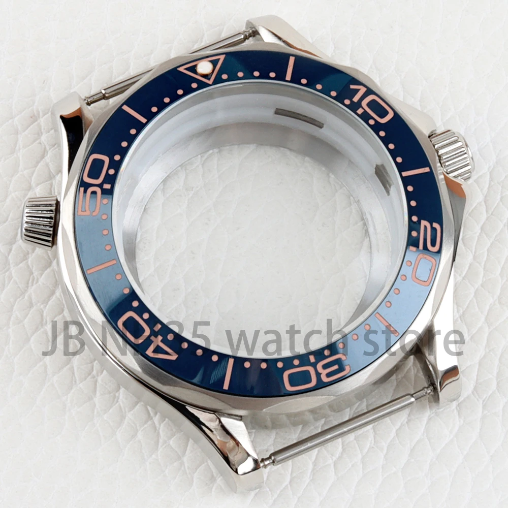 41mm Silver NH35 Watch Case Stainless Steel Fit Seiko NH35 NH36 Automatic Movement 31mm Dial Seamaster 300 Case Watch Parts image 3