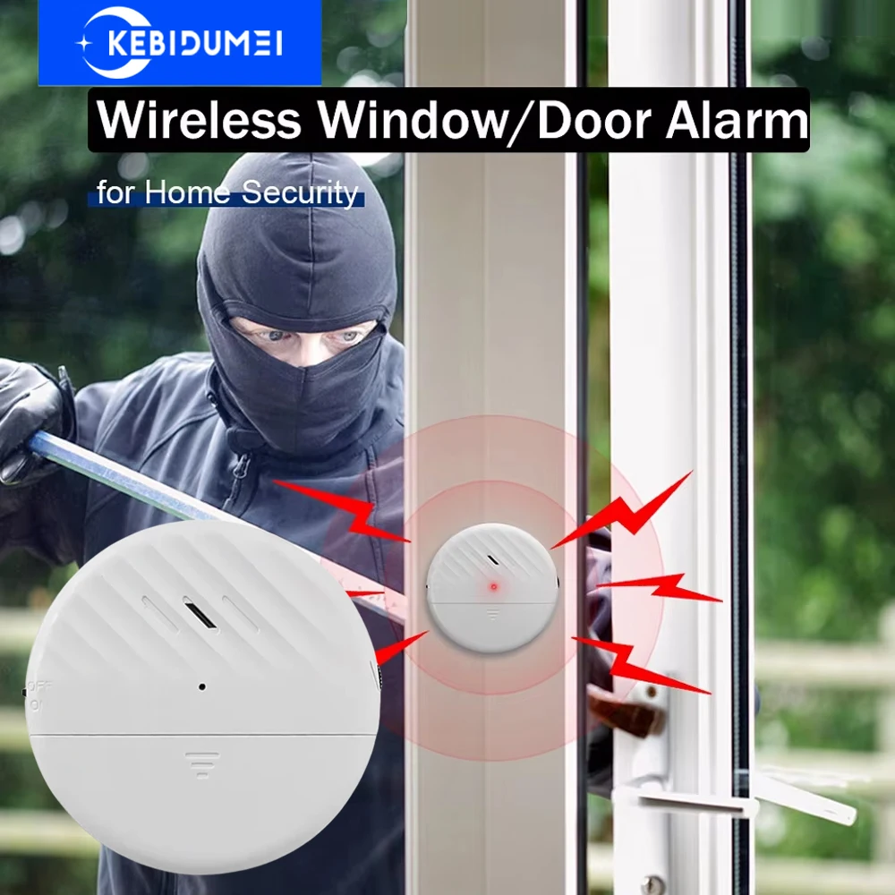 Vibration Alarm Wireless Door Window Sensor Alarm 125dB Glass Break Anti-Theft Sensor Alarm Home Security Protection Alarm
