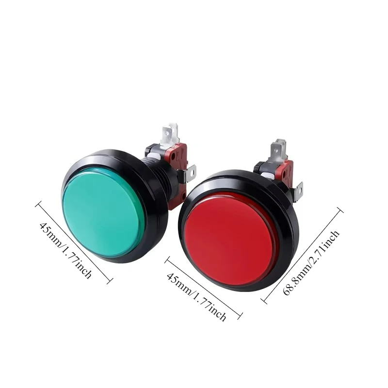 45MM Convex Arcade Button Switch High Quality Reset Button 24MM Hole Diameter Coin Operated Games