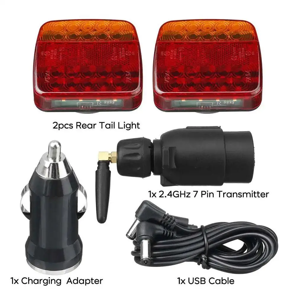 

New Truck LED Warning Lights Cigarette Lighter Car Wireless Magnetic Trailer Tail Light Waterproof Rechargeable Taillight