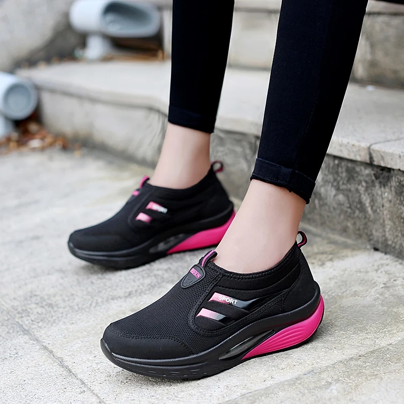 Bestselling Women Loafers Fashion Breathable Casual Sneakers Women Comfortable Rocking Shoes Height Increasing Walking Sneakers