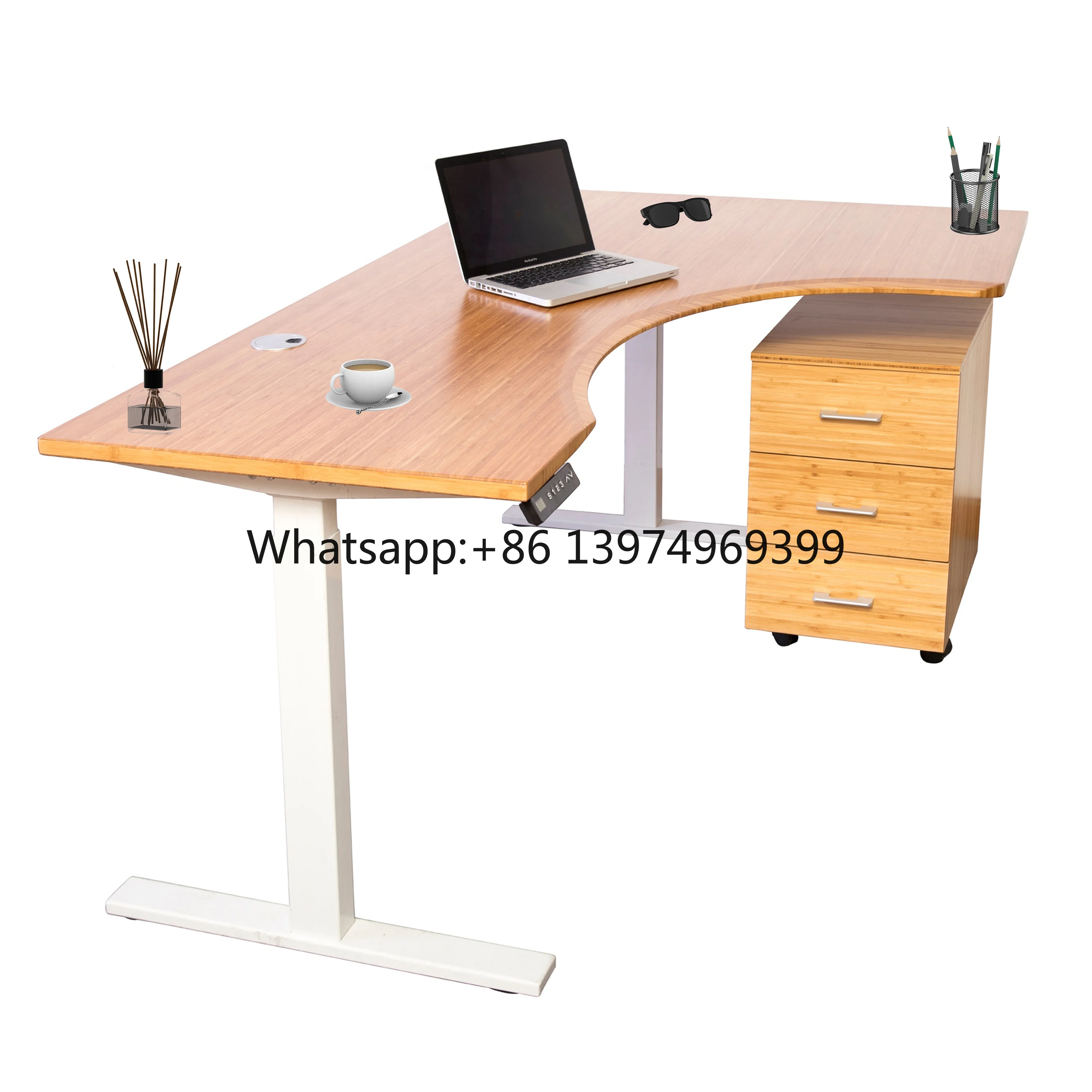 2024 Best Ergonomic L Shaped Electric Corner Standing Height Adjustable Standing Desk Office Desk Frame