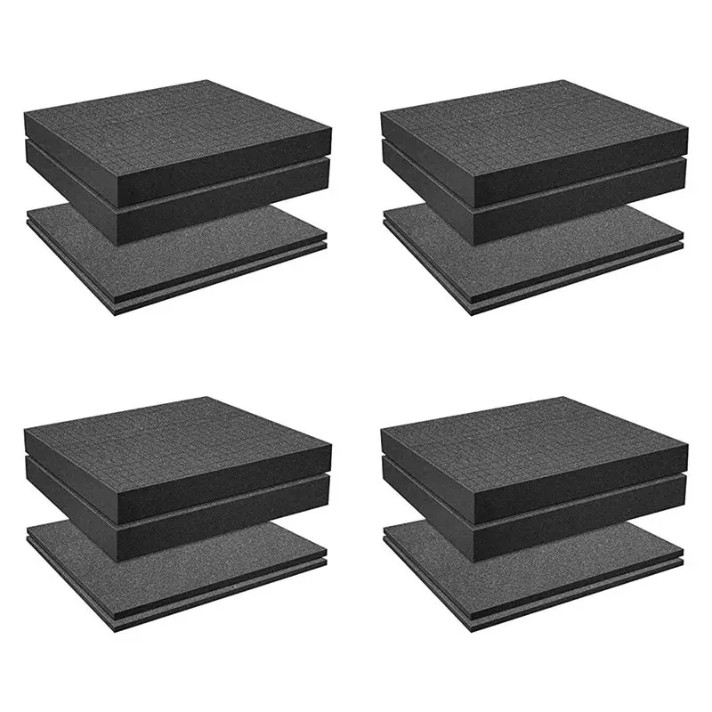 

Поролоновые кубики PORK-Grid, 8 штук 300x300x50 мм / 8 штук 300x300x10 мм, поролон для кейсов и ящиков для инструментов, вкладыш для кейса, инструмент