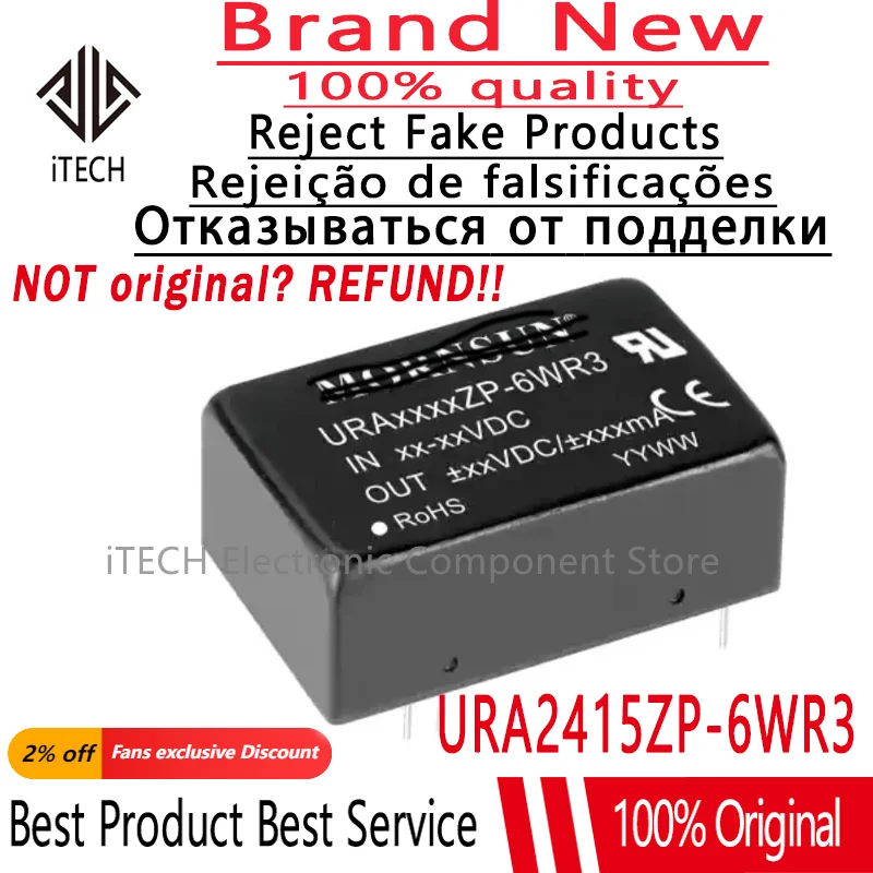 1pcs Original and Genuine URA2415ZP-6WR3 DC-DC Converter 9-36V Turn ±15V ±200mA 6W