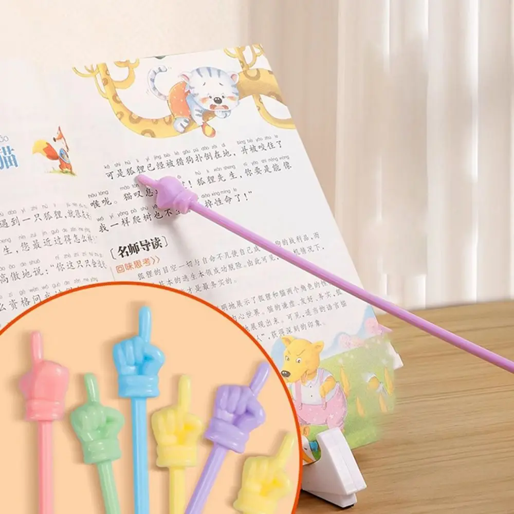 10Pcs/set Colorful Teaching Stick Multipurpose No Burrs Smooth Hand Pointers Stick Bendable Finger Reading Stick White Board