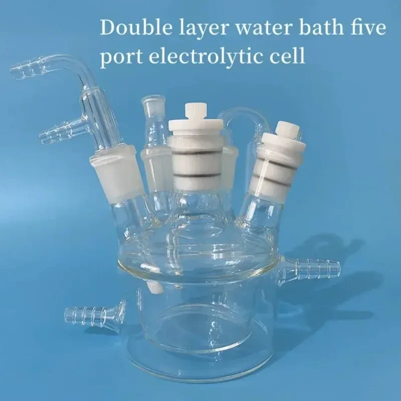 50/100/250ml single-layer double-layer sealed five port electrolytic cell redox reaction experiment electrolytic cell