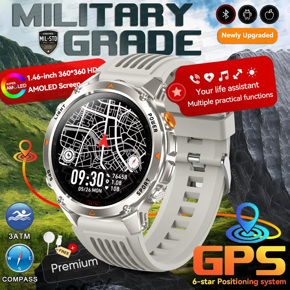 Forerunner 570 GPS Smart Horloge 3 ATM Waterdicht AMOLED Scherm MULTI-BAND GNSS Kompas Hoogtemeter Zaklamp Sport Smartwatch Mannen
