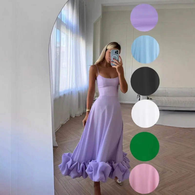 

2025 Summer Women Dress White Big Pendulum Three-Dimensional Flower Slip Dresses Female New Elegant Casual Trendy Ladies Clothes