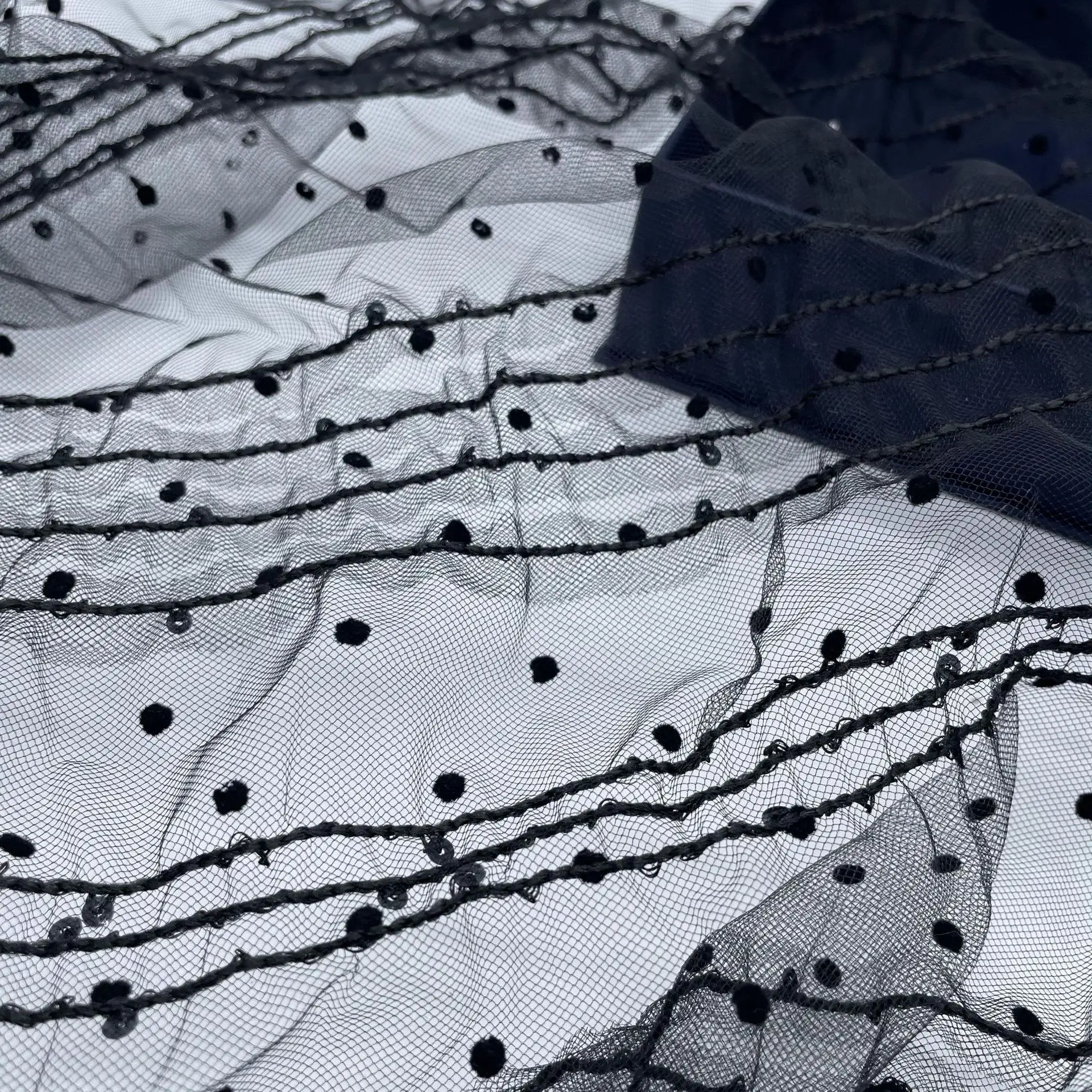 AGG دانتيل مطرز أوروبي عتيق - قماش شبكي مطرز من القطيفة لفساتين الزفاف ملابس رسمية من الدرجة الراقية