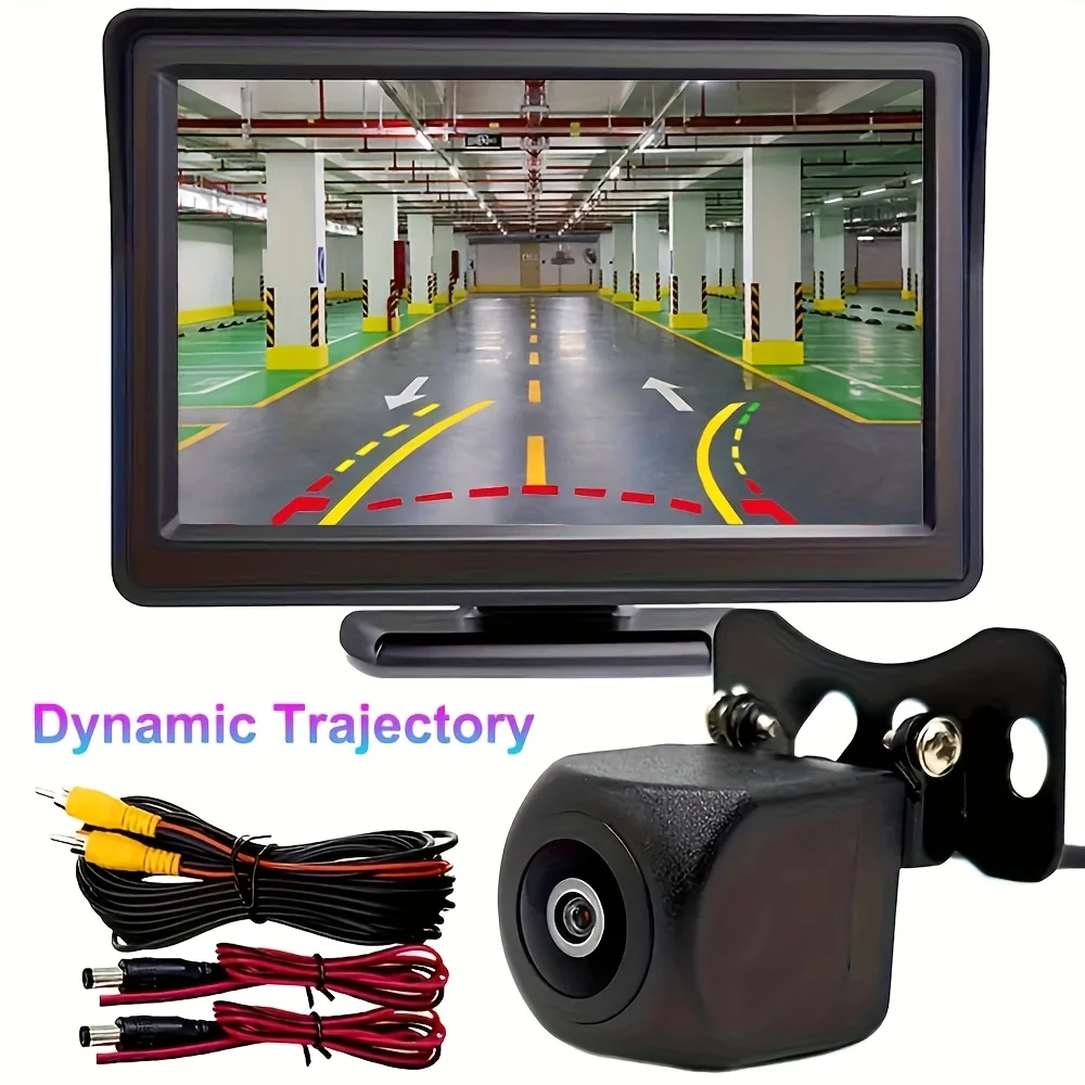 4.3inch Monitor HD Dynamic Trajectory Rear View Camera, Moving Guide Parking Line, Reverse System, Night Vision, with Full Set