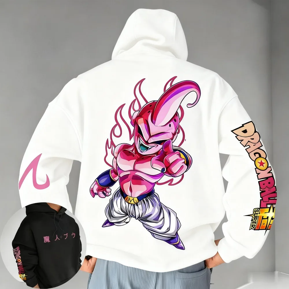 سترة دراغون بول بو كبيرة الحجم ممتعة للزوجين الأمريكيين مع قلنسوة للخريف والشتاء للرجال والنساء سترة فضفاضة متعددة الاستخدامات للوالدين والطفل