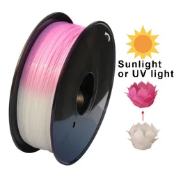 3D Printer Filament PLA Color Change With UV Light 1.75mm White to Pink/Yellow/Blue 3D Printing Plastic Material 3D Pen Filament