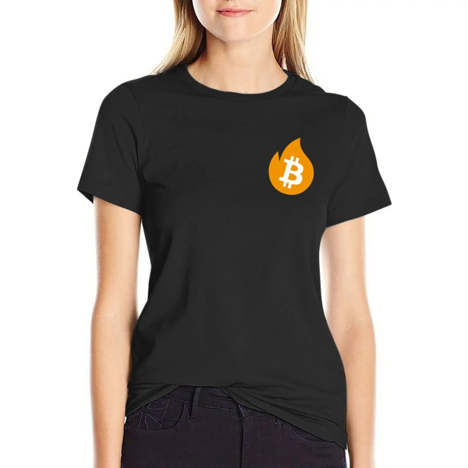 

Bitcoin Flame T-Shirt cute clothes animal print shirt for girls new edition t shirts for Women